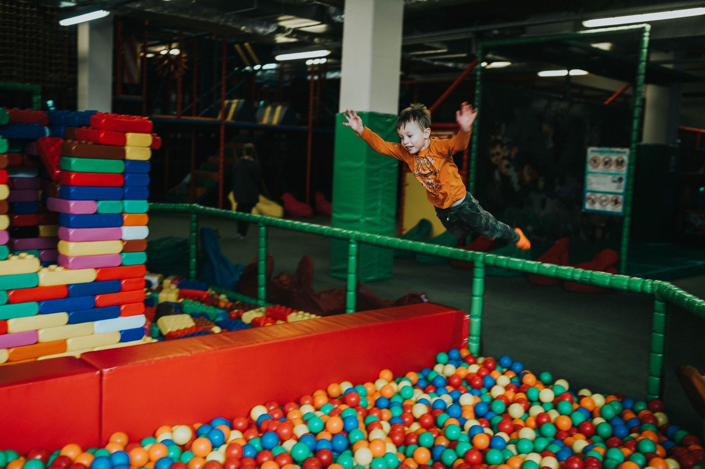 Kids playing in the ball pit