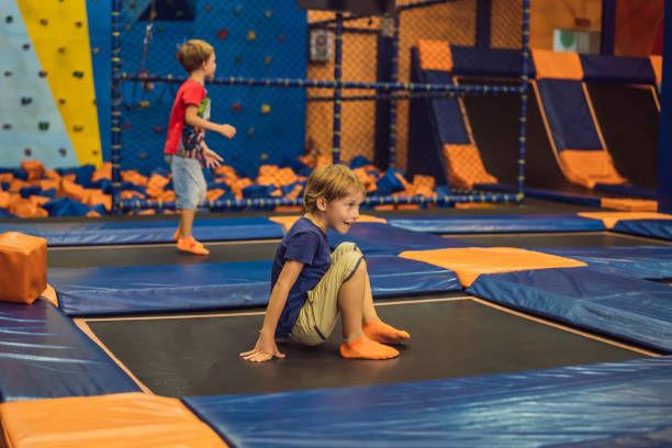Kids at the trampoline park